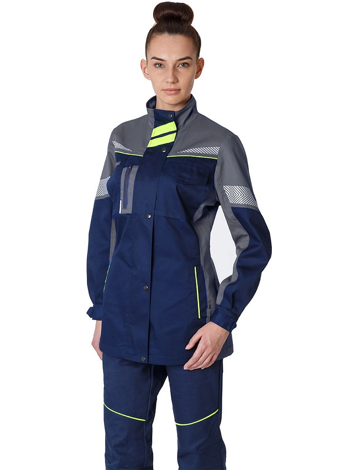 фото куртка удлиненная женская profline specialist (тк.смесовая,240), т.синий/серый