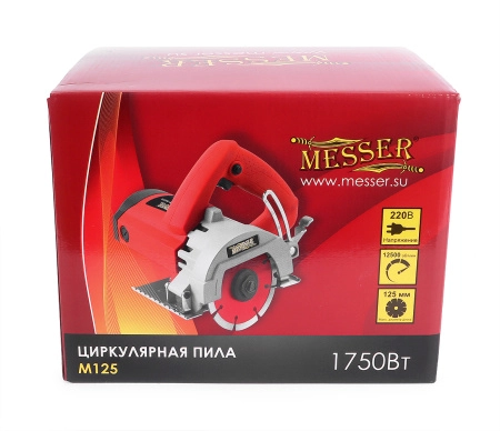 фото циркулярная пила по камню messer m125 с prcd и комплектом для подачи воды