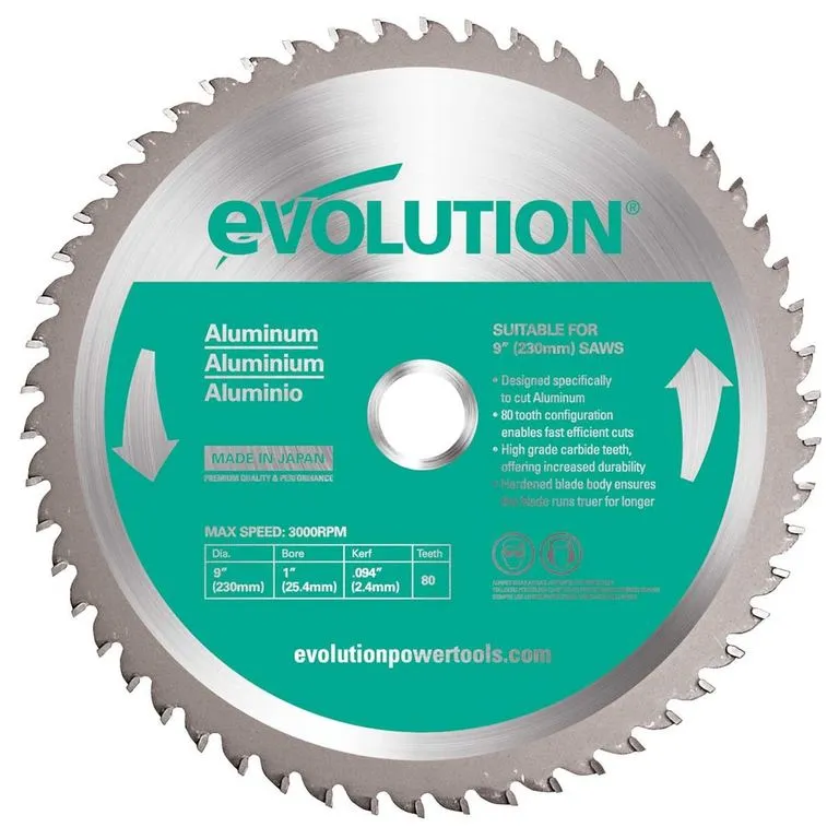 фото диск пильный evolution evoblade230al 230х25,4х2,0х80 по алюминию.