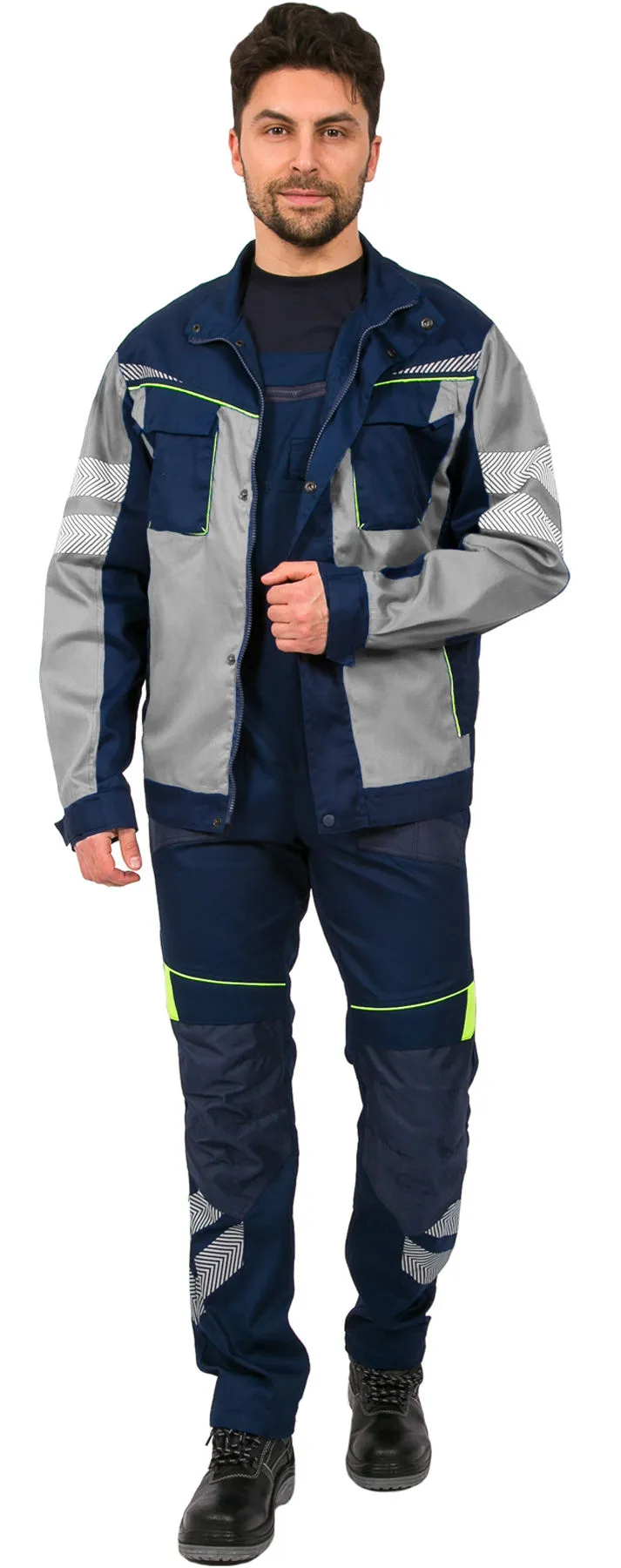фото куртка укороченная мужская profline specialist, серый/т.синий