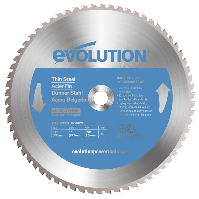 фото диск пильный evolution evoblade355ts 355х2,4х25,4х90 по тонкой стали.