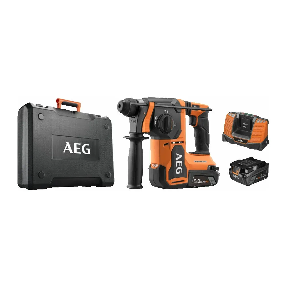 фото бесщеточный перфоратор aeg bbh18bl2-502c sds+, 18в
