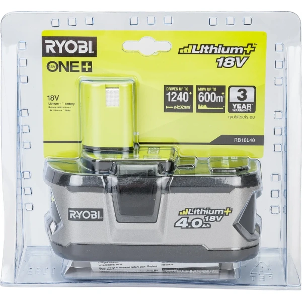 фото аккумулятор ryobi one+ rb18l40