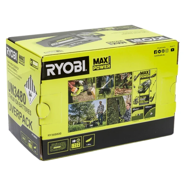 фото аккумулятор ryobi ry36b80b 36в, 8 а*ч